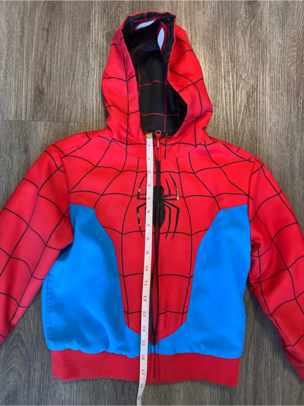 Kids Superhero Spider Hoodie Jacket I in Red and Bluer reversible